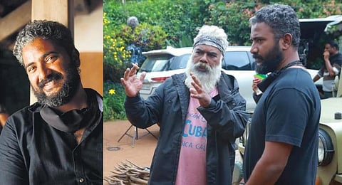 Arun Chalil & Ranjan Pramod on the sets of 'O.Baby'.