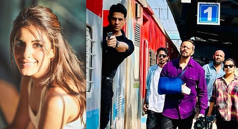 Isha Talwar; a still from the sets of 'Indian Police Force'. (Photos | Twitter)