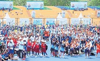 Budding hockey players at the event