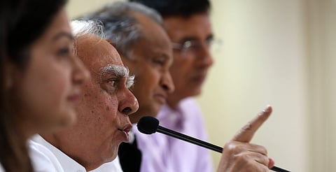 A shot from the past: In this image dated May, 2022, Kapil Sibal speaks during a press conference at AICC in New Delhi. (File Photo | Shekhar Yadav, EPS)