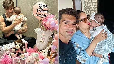 Karan Singh Grover, Bipasha Basu and Devi Basu Singh Grover.