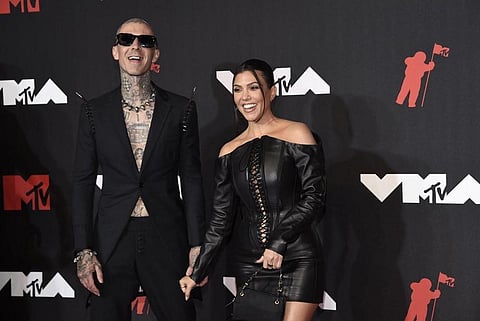 Reality television personality Kourtney Kardashian and drummer Travis Barker. (Photo | AP)