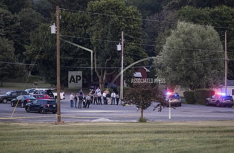 Authorities gather at the scene of a shootout between Pennsylvania State Troopers and a gunman near Mifflintown. (Photo | AP)