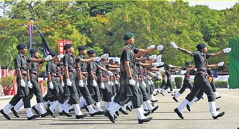 The first batch of Agniveer graduates perform the passing out parade at the 1 EME Centre in Secunderabad 