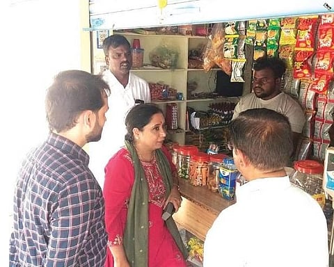 Minister Baljit Kaur interacts with beneficiaries in Vasalamarri on Saturday