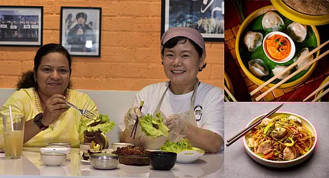 Deepa Aruja and Hyeonju Park at Mukbang Korean Restaurant.