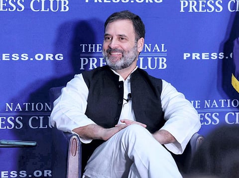 Congress leader Rahul Gandhi during an interactive session at the National Press Club, in Washington, USA, Thursday, June 1, 2023. (Photo | PTI)