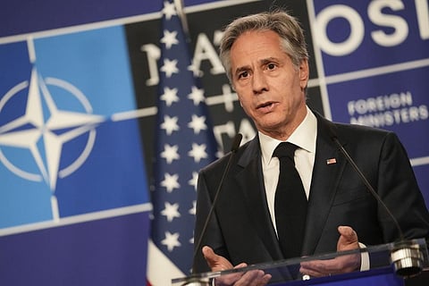 U.S. Secretary of State Antony Blinken speaks at a press conference following the NATO foreign ministers meeting n Oslo. (Photo | AP)