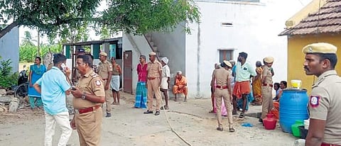 Work on laying drainage channel began at Puluvapalayam in Annur taluk with police security on Monday | Express