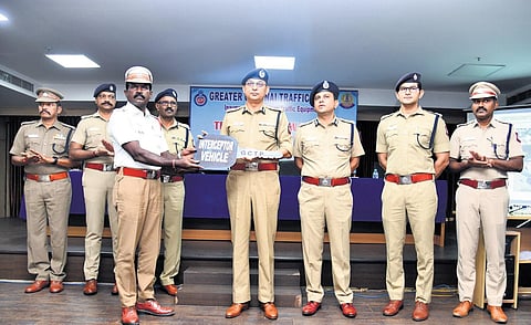 City police commissioner, Shankar Jiwal, inaugurated traffic equipment worth `7 crore in Chennai on Monday | express