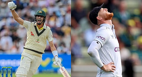Australian captain Pat Cummins and England captain Ben Stokes. (Photo | Twitter)