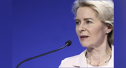 European Commission President Ursula von der Leyen during the first day of the Ukraine Recovery Conference in London. (Photo | AP)