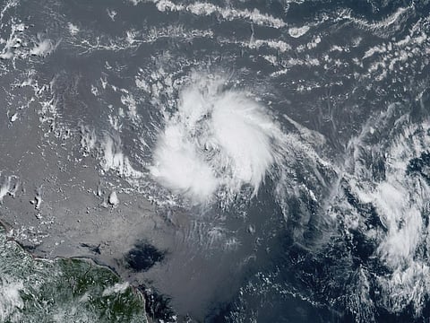 This GeoColor satellite image shows Tropical Storm Bret as it chugged toward the eastern Caribbean. (Photo | AP)