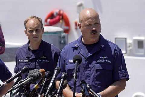 U.S. Coast Guard Capt. Jamie Frederick, right, said sounds and banging noises have been heard from the search area for Titanic submersible. (Photo | AP)
