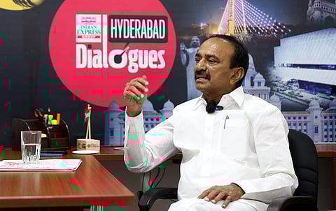 BJP MLA Eatala Rajender interacts with TNIE  team during his visit to The New Indian Express office in Hyderabad | Sri Loganathan Velmurugan