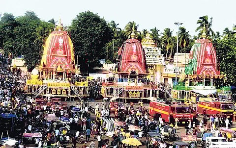 The three chariots parked in front of Gundicha temple on Wednesday | Express