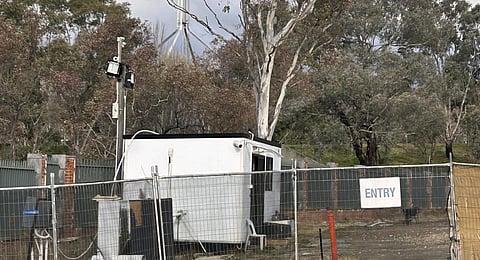 A fence surrounds a building on the grounds of a proposed new Russian embassy in Canberra. (Photo | AP)