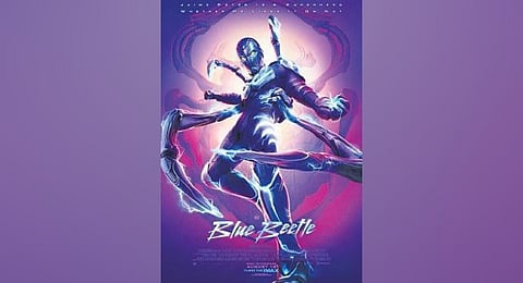 Blue Beetle movie poster.