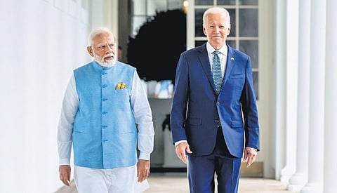 Prime Minister Narendra Modi and US President Joe Biden at the White House | ANI
