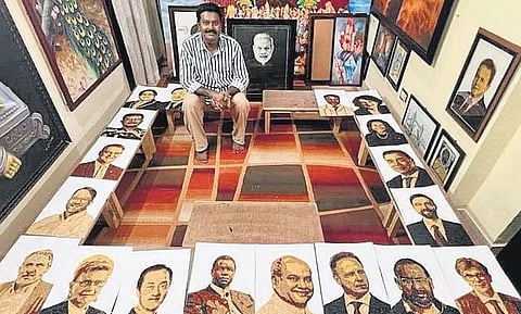 As United Nations has declared this year as the international year of millets, Vijay Kumar made these pieces of art to create awareness about millets in society.