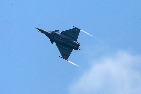 Three Rafale fighter jets of the IAF will be part of the flypast (File Photo | Shekhar Yadav, EPS)