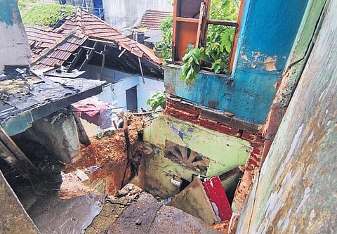 The collapsed portion of Big Ben House