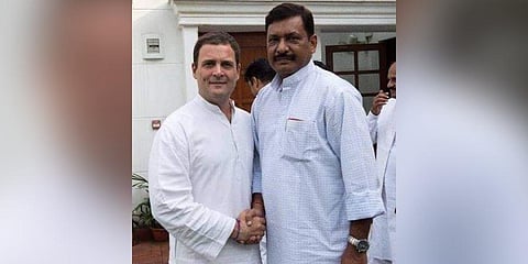 Bihar Congress President Akhilesh Prasad Singh with Rahul Gandhi. (Photo | Dr Akhilesh Prasad Singh Twitter)