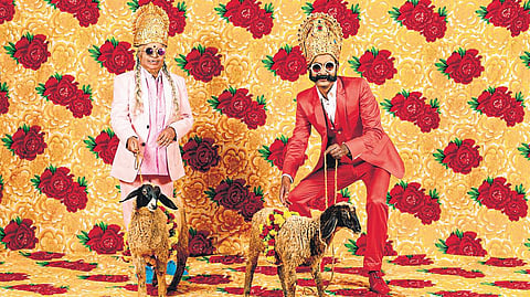 The award-winning photo where Shivaraju BS (Cop Shiva) is seen posing with his mother Gowramma