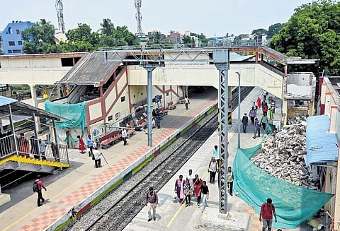 The demolition of the British-era foot overbridge at Guindy railway station is underway | Ashwin prasath