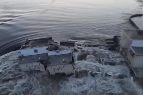 Ukraine accuses Russia of destroying major dam near Kherson, warns of ecological disaster 