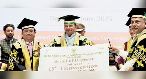 L-G VK Saxena at 5th convocation ceremony of Guru Gobind Singh Indraprastha Univesity.