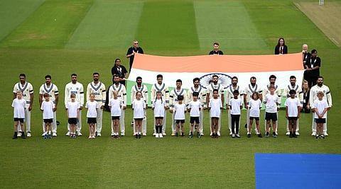 Before the national anthems, everyone at the ground offered a minute of silence in memory of the Balasore train accident victims. (Photo | BCCI Twitter)