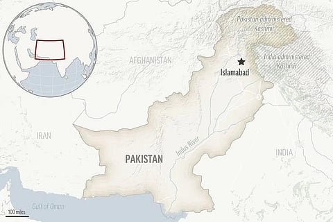 This is a locator map for Pakistan with its capital, Islamabad. (Photo | AP)