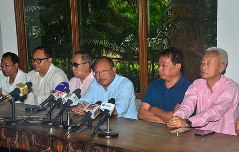 Naga MLAs addresses a press conference after meeting with Union Home Minister Amit Shah in Delhi. (Photo | PTI)