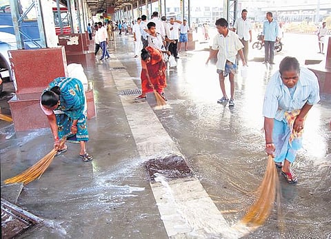 A file picture of sanitary workers used for representational purposes | MK Ashok Kumar