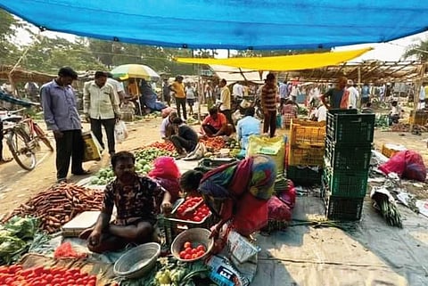 A vegetable market in Jajpur district | Express