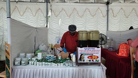 Manivel Pillai Antony at his stall during the Food Festival organised in Chennai to coincide with World  Refugee Day.
