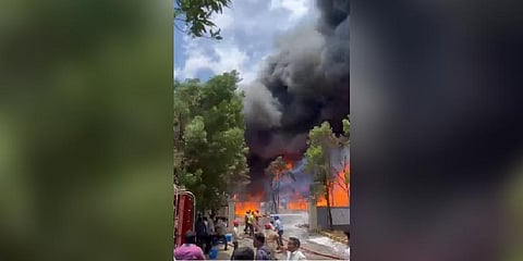 Reactor explosion at a private Pharma lab in Anakapalli in Andhra Pradesh. (Photo | TNIE Twitter)