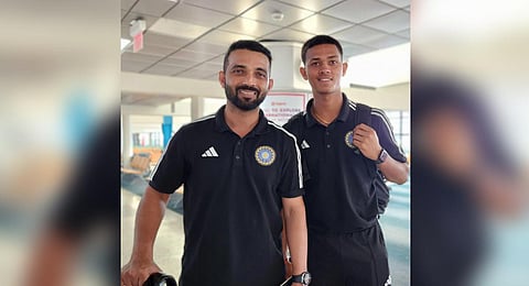 Ajinkya Rahane with the 21-year-old left-hander, Yashasvi Jaiswal.
