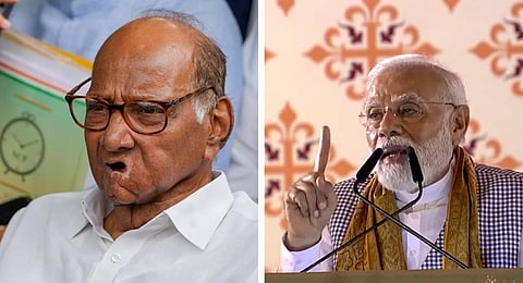 Sharad Pawar, PM Modi. (Photo | PTI)