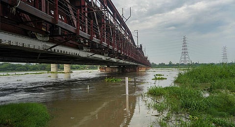 Representational image: The Yamuna River swells up as its water level reaches near danger mark, at the Old Yamuna Bridge (Loha Pul), in New Delhi. (Photo | PTI)