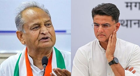 FILE - A collage of Rajasthan Chief Minister Ashok Gehlot and Congress leader Sachin Pilot, used for representational purposes only. (Photo | PTI)