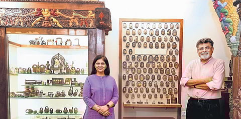 Namita and Hiren Shah and their lock museum