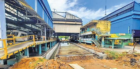 A view of the Southern Railway’s diesel locomotive maintenance shed at Ponmalai in Tiruchy | Express