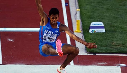 Star Indian long jumper Murali Sreeshankar. ( Photo | Twitter@India_AllSports)