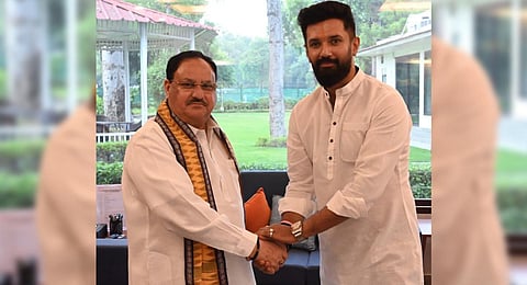 Lok Janshakti Party leader Chirag Paswan joins NDA. (Photo | twitter@Chirang Paswan)