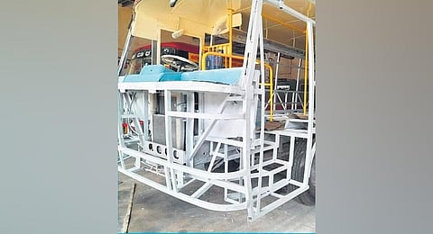 An old KSRTC bus undergoes refurbishment at a depot | Express