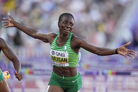 Nigerian athlete Tobi Amusan has been charged with a rules violation for missing three doping tests in the span of 12 months. (Photo | AP)