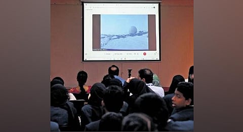 Antarctica Experience Room at Space Museum in B M Birla Science Centre in Hyderabad. (Photo | Vinay Madapu)