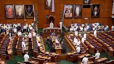 Ten MLAs were suspended from the assembly for their 'indecent and disrespectful conduct'. (Photo | PTI)